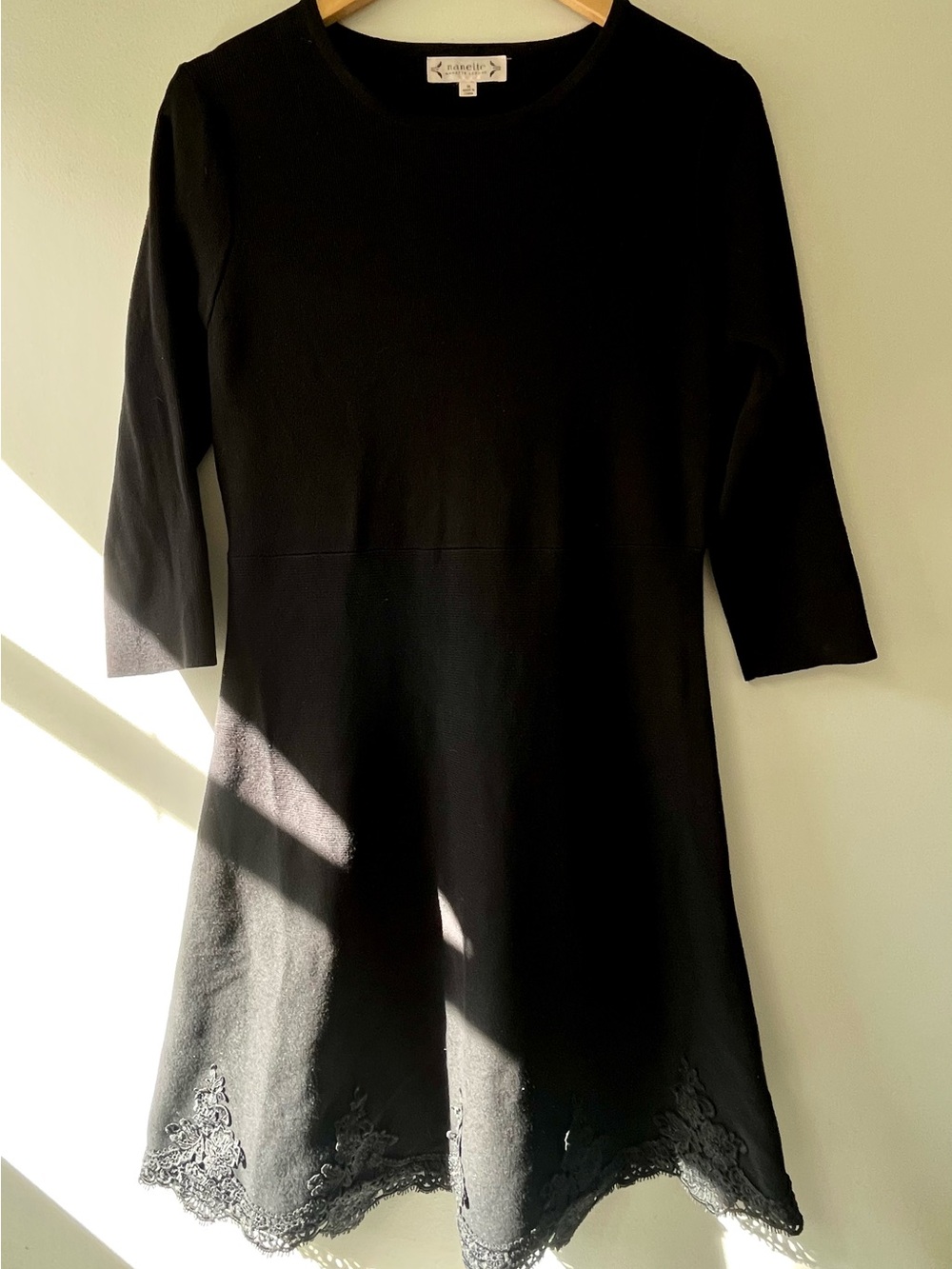 Nanette Lepore Knit Dress with Lace Detail on Hem